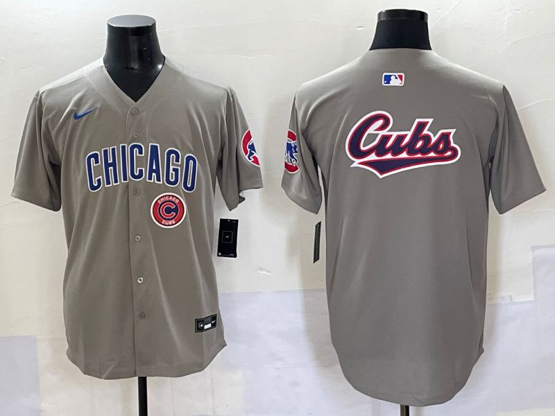 Men 2025 Chicago Cubs Blank Grey Game Nike MLB Jersey style 38